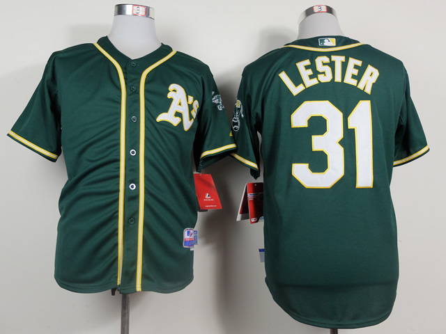 Men Oakland Athletics #31 Lester Green MLB Jerseys